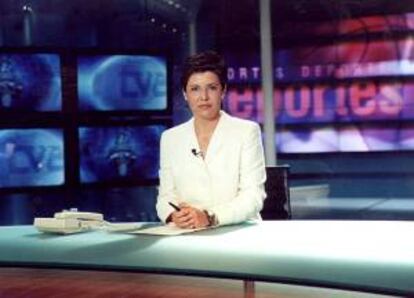La periodista María Escario cumple 20 años ininterrumpidos en los telediarios de TVE, en los que ha presentado tanto información general como deportiva. EFE/TVE