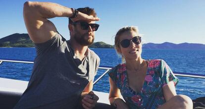 Chris Hemsworth y Elsa Pataky desmintiendo los rumores de crisis.