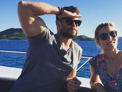 Chris Hemsworth y Elsa Pataky desmintiendo los rumores de crisis.