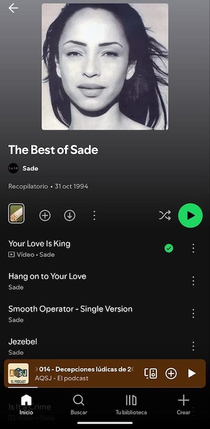 Datos canción de Spotify