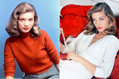 Serás elegante de día y de noche
	

	¿No podrían pasar estas dos imágenes por dos looks completamente contemporáneos? Bacall supo hacer del buen vestir un estilo eterno.