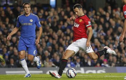 Giggs, en un partido contra el Chelsea.