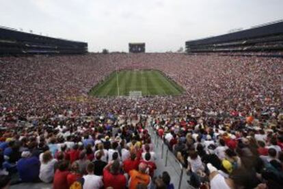 El estadio de la Universidad de Michigan se llenó con 109.000 espectadores.