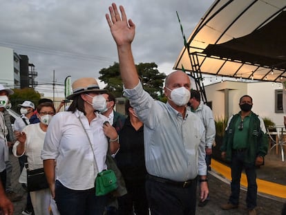 El expresidente de Costa Rica(1994-1998) y actual candidato, José María Figueres, este domingo en San José.