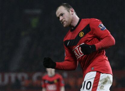 Rooney celebra uno de sus cuatro goles.