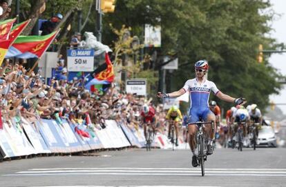 Sagan celebra la victoria en Washington.