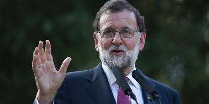 Rajoy durant la seva compareixença a Palma el 7 d'agost.