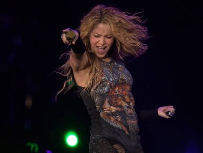 La cantante colombiana Shakira, en el concierto en Madrid.