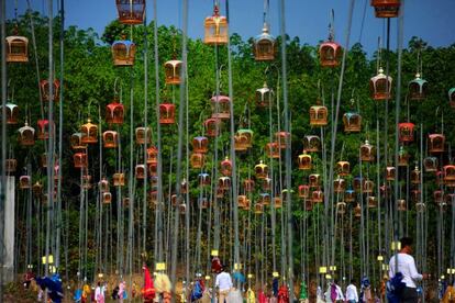 Concurso de aves canoras en la provincia tailandesa de Narathiwat.