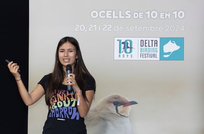 Mya-Rose Craig durante su charla en el Delta Birding Festival.