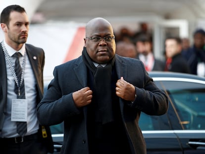 El presidente congolés Félix Tshisekedi llegando a la cumbre sobre inversión económica en África celebrada en enero de 2020 en Londres.