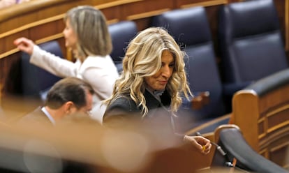 Yolanda Díaz, este jueves en el pleno del Congreso.