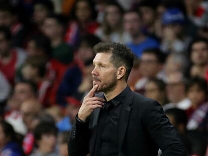 Simeone en un momento del encuentro.