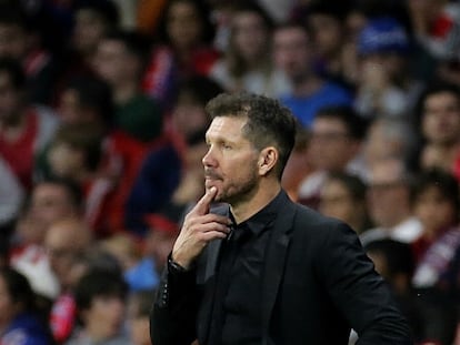 Simeone en un momento del encuentro.