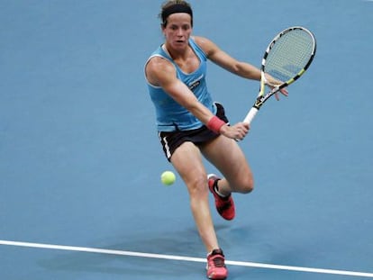Domínguez, en el Abierto de Paris, de la WTA.