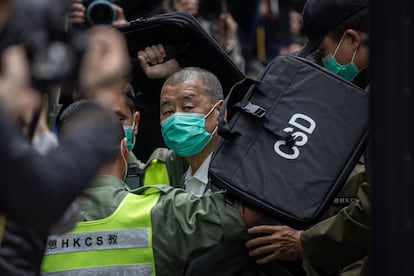 El magnate Jimmy Lai, el pasado febrero en Hong Kong.