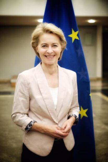 Von der Leyen, antes de la entrevista.