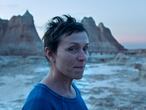 This image released by Searchlight Pictures shows Frances McDormand in a scene from the film "Nomadland."  (Searchlight Pictures via AP)