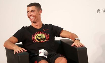 Cristiano Ronaldo, durante una visita a Pekín, este 19 de julio.
