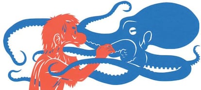 Ilustración de Vincent Sorel en 'El filósofo-perro frente al sabio Platón' (errata naturae), de Yan Marchand.
