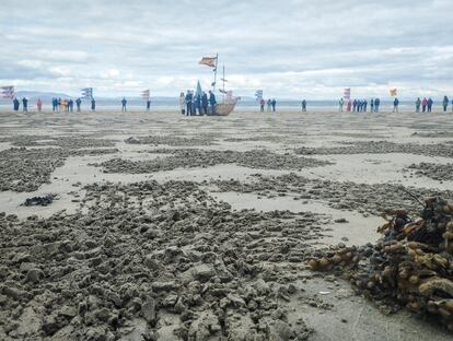 Una de las playas hasta donde llegaron durante siglos los restos de tres buques.