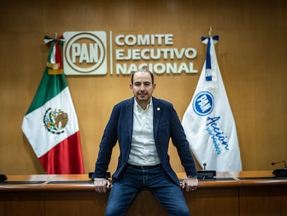 Marko Cortés en su oficina en Ciudad de México, el 7 de marzo de 2023.