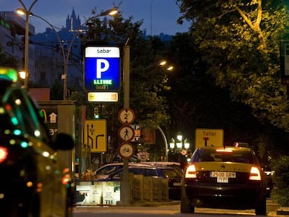 Entrada a un parking de Saba en Barcelona