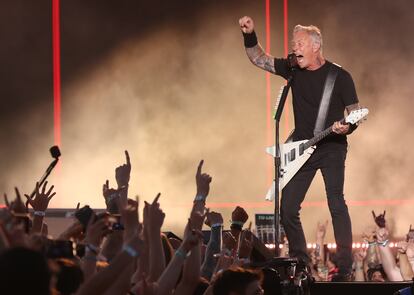 James Hetfield en plena actuación.