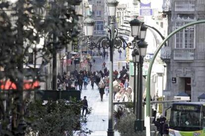 La calle Príncipe de Vigo, en una imagen tomada desde Urzáiz.