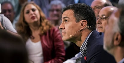 Pedro Sánchez, este jueves en un acto en Las Palmas.