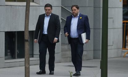 Oriol Junqueras a la seva arribada a l'Audiència Nacional de Madrid en una foto d'arxiu.