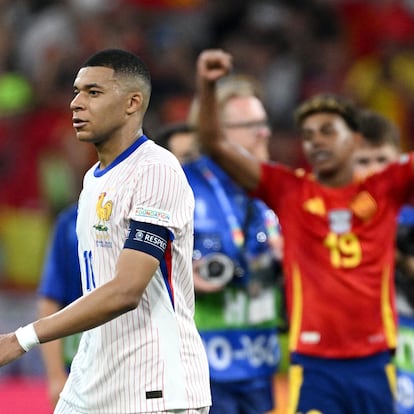 Soccer Football - Euro 2024 - Semi Final - Spain v France - Munich Football Arena, Munich, Germany - July 9, 2024  France's Kylian Mbappe looks dejected after the match REUTERS/Annegret Hilse