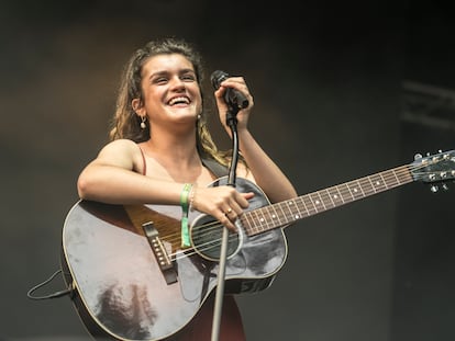 Amaia durante un concierto en Caldas de Reis, en julio de 2019.