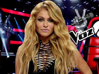 Fotografía publicitaria de Paulina Rubio para el programa de talentos 'La Voz'. 