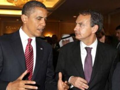 Obama y Zapatero hablan durante 20 minutos sobre la deuda de ambos países