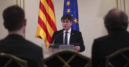 El expresidente Carles Puigdemont, este febrero en Bruselas.