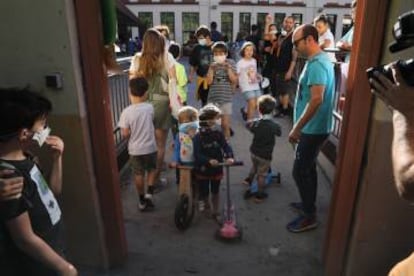 Protesta de alumnos por la paralización de Madrid Central.