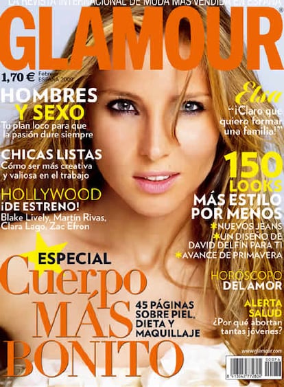 La revista Glamour en su mes de febrero llevará en portada a la actriz española a Elsa Pataky quien se ha metido en el bolsillo a hombres y mujeres. La vida le sonríe en el amor y también en su carrera ¿su secreto? ella siempre tiene las cosas muy claras y ¿su lema? no arrepentirse nunca de nada