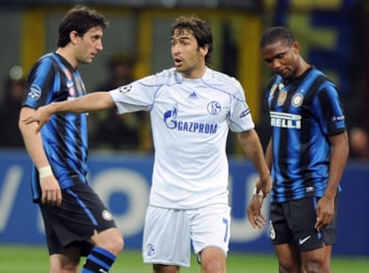 Raúl, en un momento del partido frente al Inter.