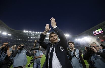 Conte celebra el t&iacute;tulo de la Serie A este a&ntilde;o.