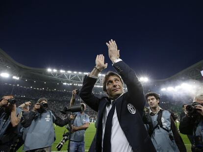 Conte celebra el t&iacute;tulo de la Serie A este a&ntilde;o.