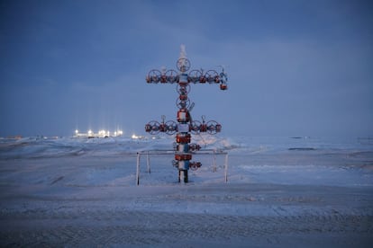 Una planta de gas natural en la región rusa de Yamalia-Nenetsia, en noviembre.