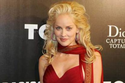 Sharon Stone, ayer en Madrid.