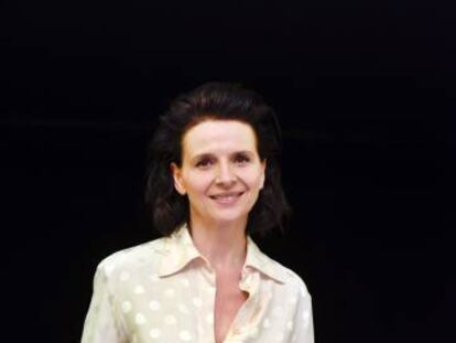 Juliette Binoche, ayer en Barcelona.