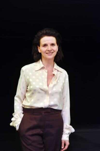 Juliette Binoche, ayer en Barcelona.