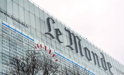La fachada de la sede de 'Le Monde', en París