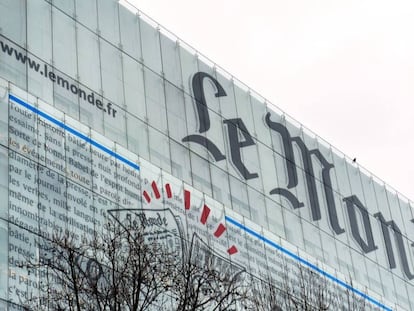 La fachada de la sede de 'Le Monde', en París