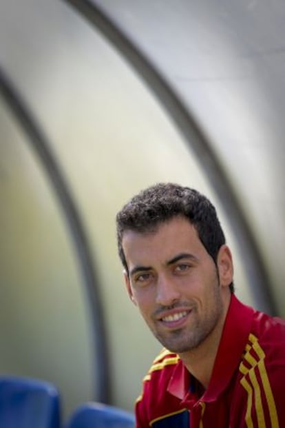 Sergio Busquets, en la ciudad deportiva de Las Rozas, tras la entrevista