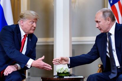 Reunión entre Donald Trump y Vladímir Putin, en Helsinki en 2018.