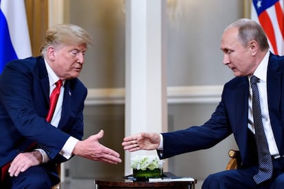 Reunión entre Donald Trump y Vladímir Putin, en Helsinki en 2018.